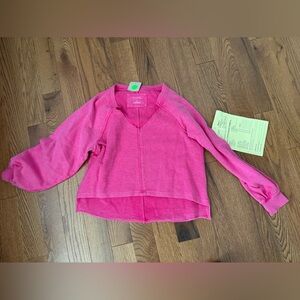 Anthropologie Pilcro HOT Pink sweat shirt size s. NWT  sample piece
